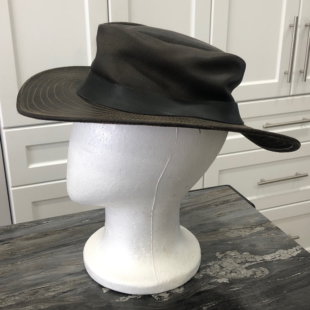 🤠Brown Genuine Leather Trilby / Fedora / Rancher Hat – Size M - Picture 4 of 16